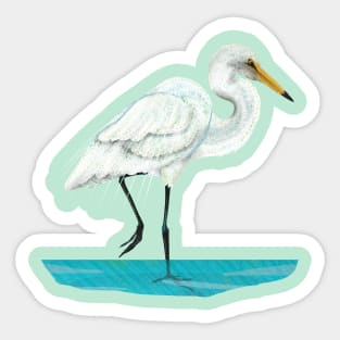 White Heron Sticker